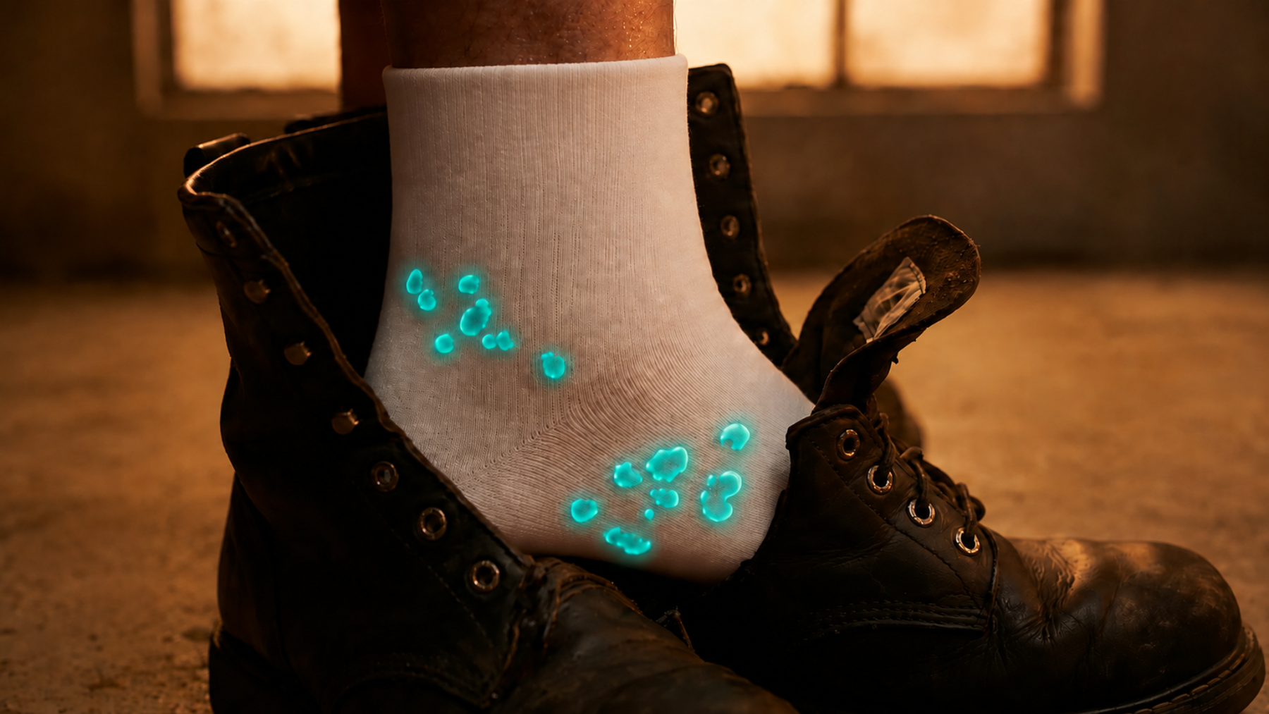 Sweaty feet are exactly what fungus wants.